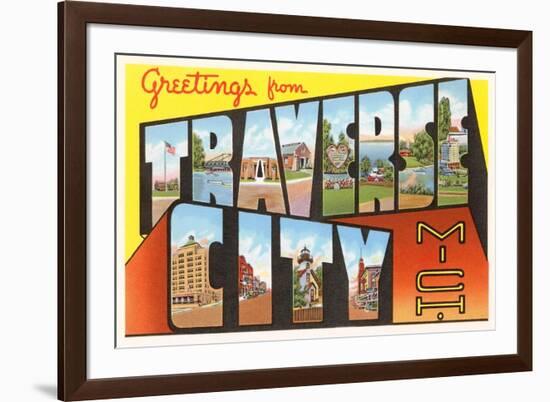 Greetings from Traverse City, Michigan-null-Framed Premium Giclee Print