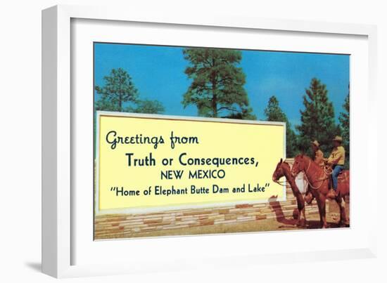 Greetings from Truth or Consequences-null-Framed Art Print