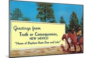 Greetings from Truth or Consequences-null-Mounted Art Print
