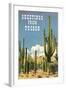 Greetings from Tucson, Arizona, Saguaros-null-Framed Art Print