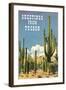 Greetings from Tucson, Arizona, Saguaros-null-Framed Art Print