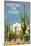 Greetings from Tucson, Arizona, Saguaros-null-Mounted Art Print