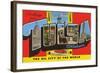 Greetings from Tulsa, Oklahoma, the Oil City of the World-null-Framed Giclee Print
