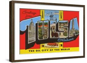 Greetings from Tulsa, Oklahoma, the Oil City of the World-null-Framed Giclee Print