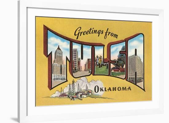 Greetings from Tulsa, Oklahoma-null-Framed Art Print