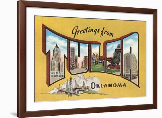 Greetings from Tulsa, Oklahoma-null-Framed Art Print