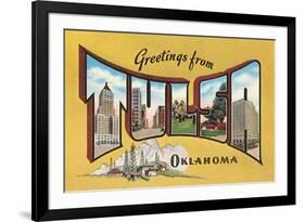 Greetings from Tulsa, Oklahoma-null-Framed Art Print