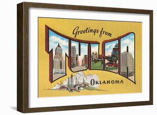 Greetings from Tulsa, Oklahoma-null-Framed Art Print