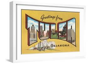 Greetings from Tulsa, Oklahoma-null-Framed Art Print