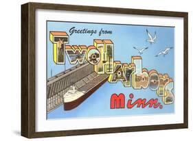 Greetings from Two Harbors, Minnesota-null-Framed Art Print