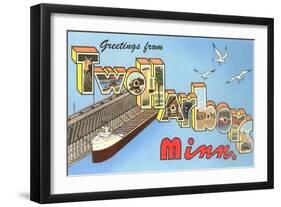 Greetings from Two Harbors, Minnesota-null-Framed Art Print