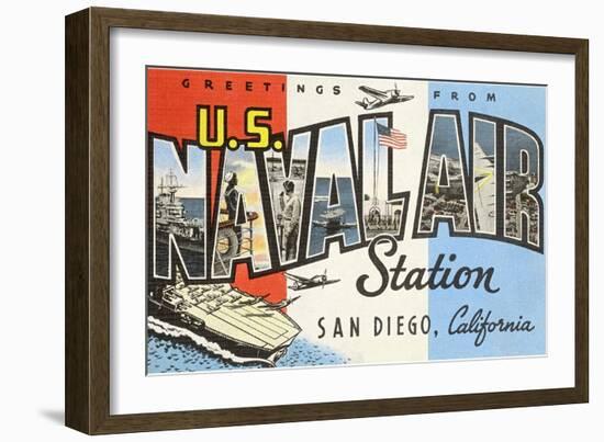 Greetings from U.S. Naval Air Station, San Diego, California-null-Framed Premium Giclee Print
