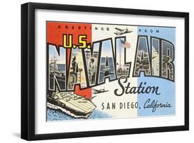 Greetings from U.S. Naval Air Station, San Diego, California-null-Framed Premium Giclee Print