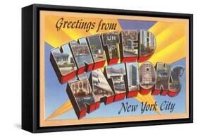 Greetings from United Nations, New York City-null-Framed Stretched Canvas