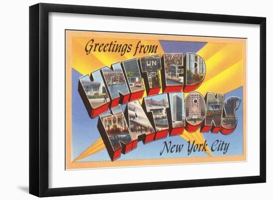 Greetings from United Nations, New York City-null-Framed Art Print