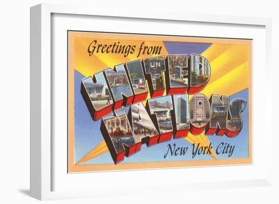 Greetings from United Nations, New York City-null-Framed Art Print