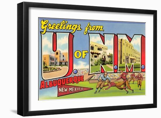 Greetings from University of New Mexico, Albuquerque, New Mexico-null-Framed Art Print