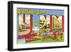 Greetings from University of New Mexico, Albuquerque, New Mexico-null-Framed Art Print