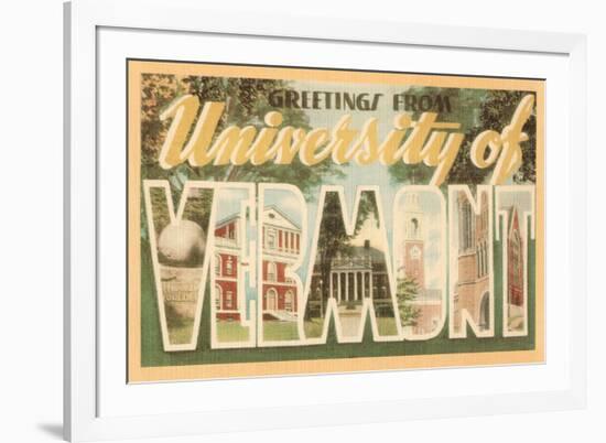 Greetings from University of Vermont-null-Framed Premium Giclee Print