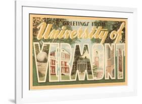 Greetings from University of Vermont-null-Framed Premium Giclee Print