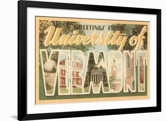 Greetings from University of Vermont-null-Framed Premium Giclee Print