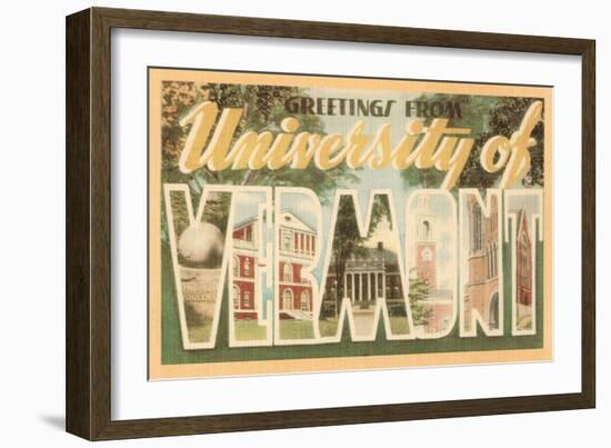 Greetings from University of Vermont-null-Framed Art Print