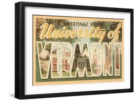 Greetings from University of Vermont-null-Framed Art Print