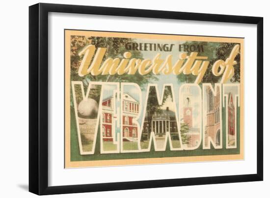 Greetings from University of Vermont-null-Framed Art Print