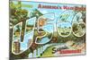 Greetings from US 66, Missouri-null-Mounted Art Print