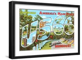 Greetings from US 66, Missouri-null-Framed Art Print