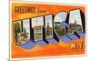 Greetings from Utica, New York-null-Mounted Premium Giclee Print