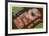 Greetings from Utica, New York-null-Framed Premium Giclee Print