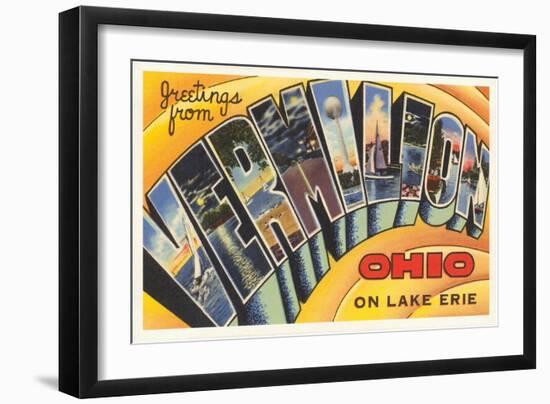 Greetings from Vermilion, Ohio-null-Framed Art Print