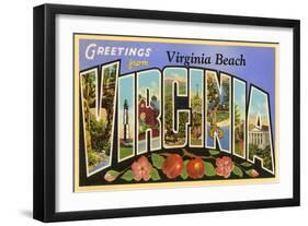 Greetings from Virginia Beach, Virginia-null-Framed Art Print