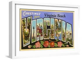 Greetings from Virginia Beach, Virginia-null-Framed Art Print