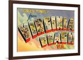 Greetings from Virginia Beach, Virginia-null-Framed Premium Giclee Print