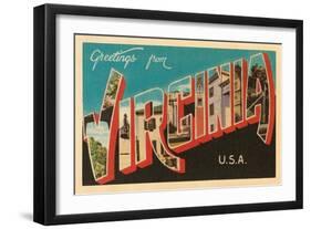 Greetings from Virginia, USA-null-Framed Art Print