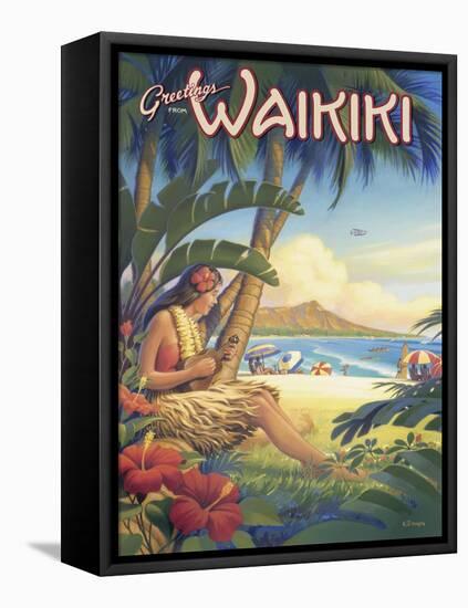 Greetings from Waikiki-Kerne Erickson-Framed Stretched Canvas