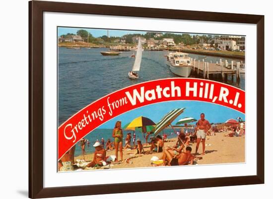 Greetings from Watch Hill, Rhode Island-null-Framed Art Print