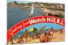 Greetings from Watch Hill, Rhode Island-null-Mounted Art Print