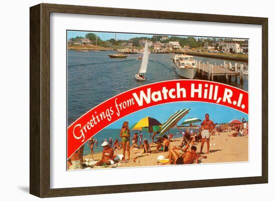 Greetings from Watch Hill, Rhode Island-null-Framed Art Print