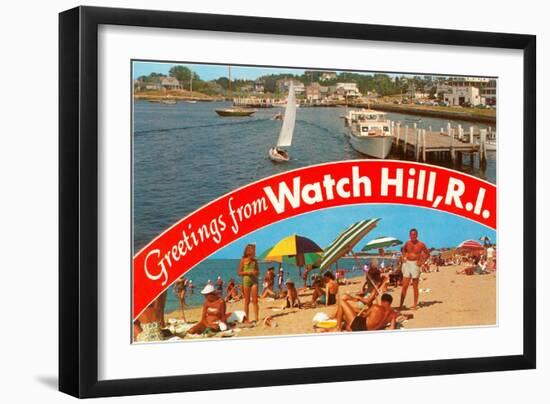 Greetings from Watch Hill, Rhode Island-null-Framed Art Print