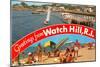 Greetings from Watch Hill, Rhode Island-null-Mounted Art Print