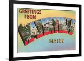 Greetings from Waterville, Maine-null-Framed Premium Giclee Print