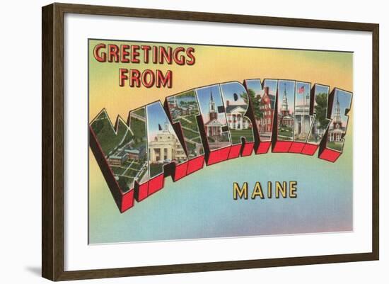 Greetings from Waterville, Maine-null-Framed Art Print