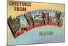 Greetings from Waterville, Maine-null-Mounted Art Print