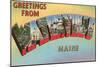 Greetings from Waterville, Maine-null-Mounted Art Print