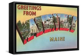 Greetings from Waterville, Maine-null-Framed Stretched Canvas