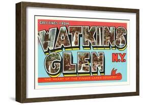 Greetings from Watkins Glen, New York-null-Framed Art Print