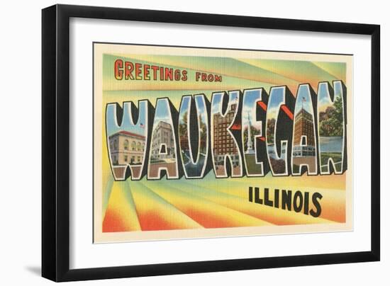 Greetings from Waukegan, Illinois-null-Framed Art Print
